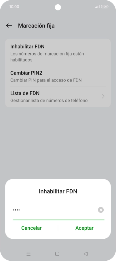 Introduce el código PIN2 y pulsa Aceptar. Introduce el código PIN2 y pulsa Aceptar.