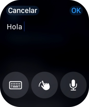 Pulsa el icono de micrófono y di el mensaje en alto. Pulsa el icono de micrófono y di el mensaje en alto.