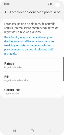 Pulsa el código de seguridad deseado y sigue las indicaciones de la pantalla para crear un código de seguridad del teléfono adicional. Pulsa el código de seguridad deseado y sigue las indicaciones de la pantalla para crear un código de seguridad del teléfono adicional.