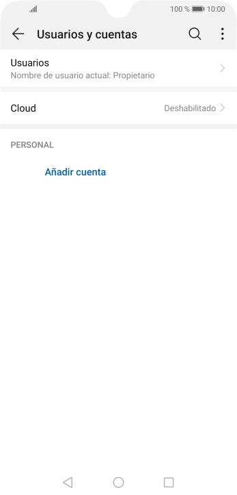 Pulsa Añadir cuenta. Pulsa Añadir cuenta.
