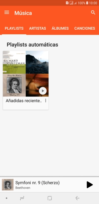 Pulsa una categoría y desplázate al archivo de música deseado. Pulsa una categoría y desplázate al archivo de música deseado.