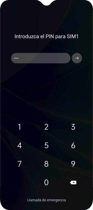 Si lo solicita el teléfono, introduce el código PIN y pulsa la flecha hacia la derecha. Si lo solicita el teléfono, introduce el código PIN y pulsa la flecha hacia la derecha.