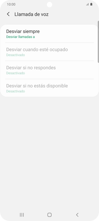 Pulsa el tipo de desvío deseado. Pulsa el tipo de desvío deseado.