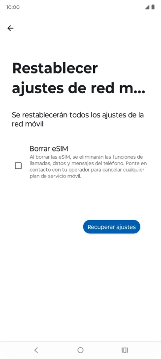 Pulsa Recuperar ajustes. Pulsa Recuperar ajustes.