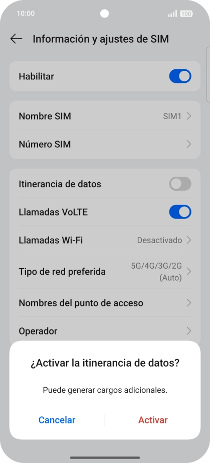 Si activas la función, pulsa Activar. Si activas la función, pulsa Activar.