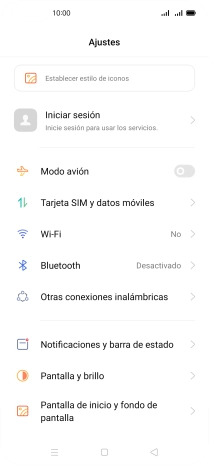 Pulsa Tarjeta SIM y datos móviles.