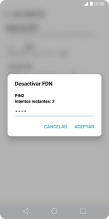 Introduce el código PIN2 y pulsa ACEPTAR.