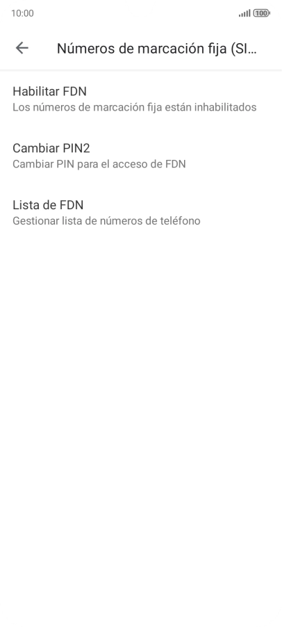 Pulsa Habilitar FDN. Pulsa Habilitar FDN.