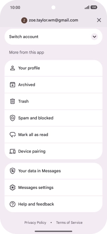 Press Messages settings.