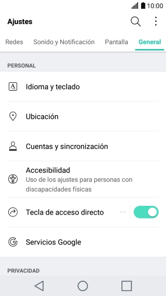 Pulsa Cuentas y sincronización. Pulsa Cuentas y sincronización.