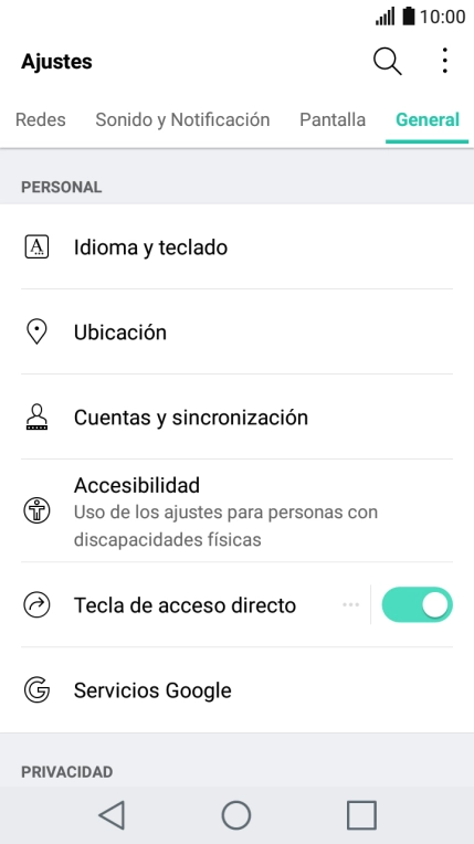 Pulsa Cuentas y sincronización. Pulsa Cuentas y sincronización.