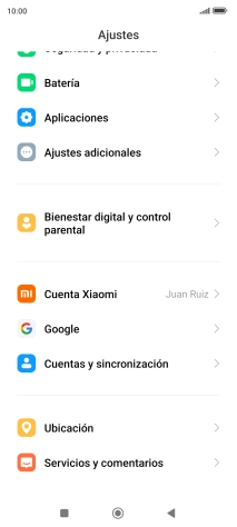 Pulsa Cuentas y sincronización.