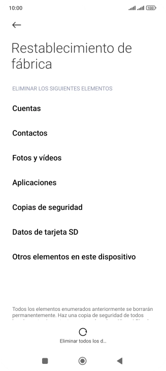 Pulsa Eliminar todos los d.... Pulsa Eliminar todos los d....