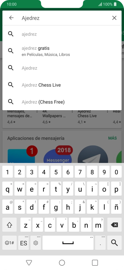 Introduce el nombre del tema o de la app y pulsa el icono de búsqueda. Introduce el nombre del tema o de la app y pulsa el icono de búsqueda.