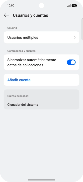 Pulsa Añadir cuenta. Pulsa Añadir cuenta.