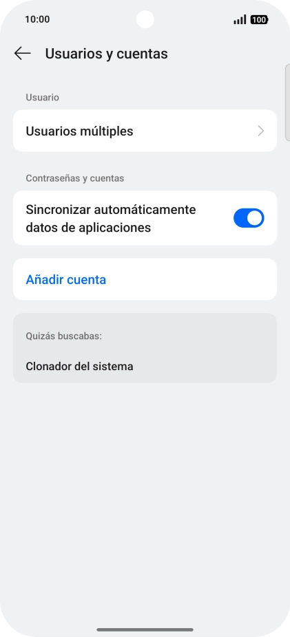 Pulsa Añadir cuenta. Pulsa Añadir cuenta.