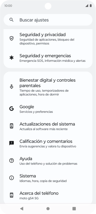 Pulsa Sistema.