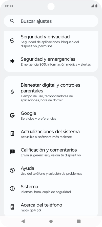 Pulsa Sistema.