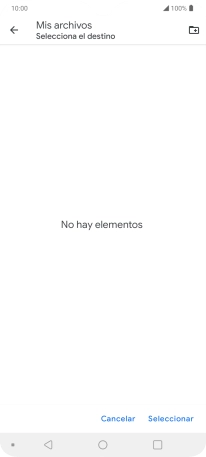 Si deseas crear una nueva carpeta, pulsa el icono de nueva carpeta y sigue las indicaciones de la pantalla para crearla. Si deseas crear una nueva carpeta, pulsa el icono de nueva carpeta y sigue las indicaciones de la pantalla para crearla.