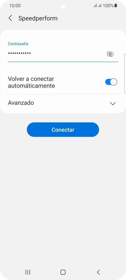 Introduce la contraseña de la red wifi y pulsa Conectar. Introduce la contraseña de la red wifi y pulsa Conectar.