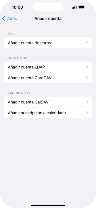 Pulsa Añadir cuenta de correo. Pulsa Añadir cuenta de correo.