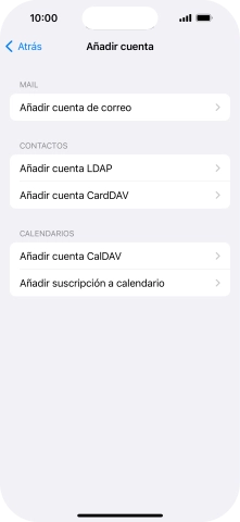 Pulsa Añadir cuenta de correo. Pulsa Añadir cuenta de correo.