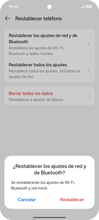 Pulsa Restablecer. Pulsa Restablecer.