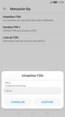 Introduce el código PIN2 y pulsa ACEPTAR. Introduce el código PIN2 y pulsa ACEPTAR.
