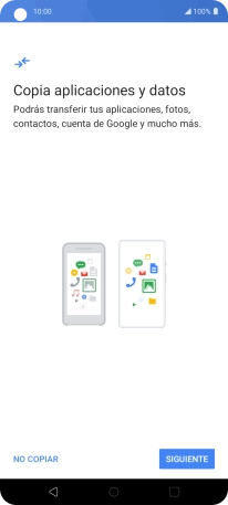Puedes transferir el contenido de otro teléfono cuando activas tu teléfono por primera vez y cuando lo has restablecido. Cuando aparezca en la pantalla del teléfono esta imagen, ya está listo para la transmisión del contenido del otro teléfono. Puedes transferir el contenido de otro teléfono cuando activas tu teléfono por primera vez y cuando lo has restablecido. Cuando aparezca en la pantalla del teléfono esta imagen, ya está listo para la transmisión del contenido del otro teléfono.