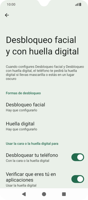 Pulsa Huella digital. Pulsa Huella digital.