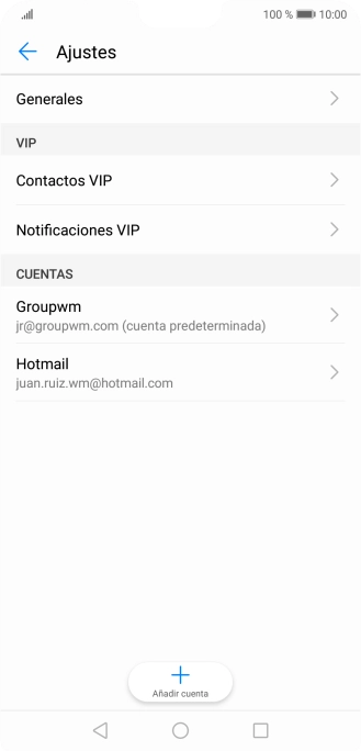 Pulsa la cuenta de correo electrónico deseada. Pulsa la cuenta de correo electrónico deseada.