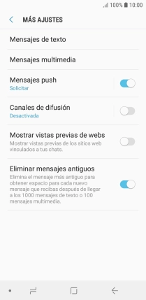 Pulsa Mensajes de texto. Pulsa Mensajes de texto.