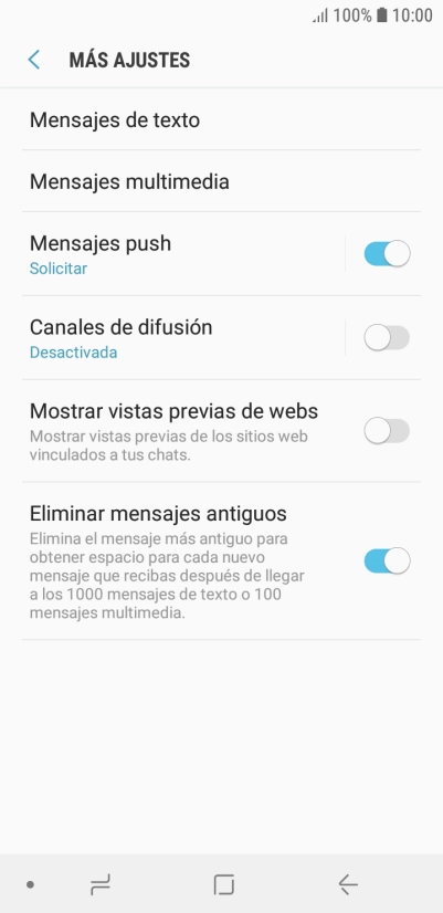 Pulsa Mensajes de texto. Pulsa Mensajes de texto.
