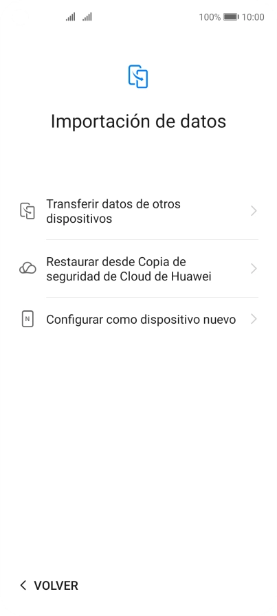 Puedes transferir el contenido de otro teléfono cuando activas tu teléfono por primera vez y cuando lo has restablecido. Cuando aparezca en la pantalla del teléfono esta imagen, ya está listo para la transmisión del contenido del otro teléfono. Puedes transferir el contenido de otro teléfono cuando activas tu teléfono por primera vez y cuando lo has restablecido. Cuando aparezca en la pantalla del teléfono esta imagen, ya está listo para la transmisión del contenido del otro teléfono.