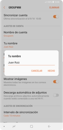 Introduce el nombre deseado y pulsa HECHO. Introduce el nombre deseado y pulsa HECHO.