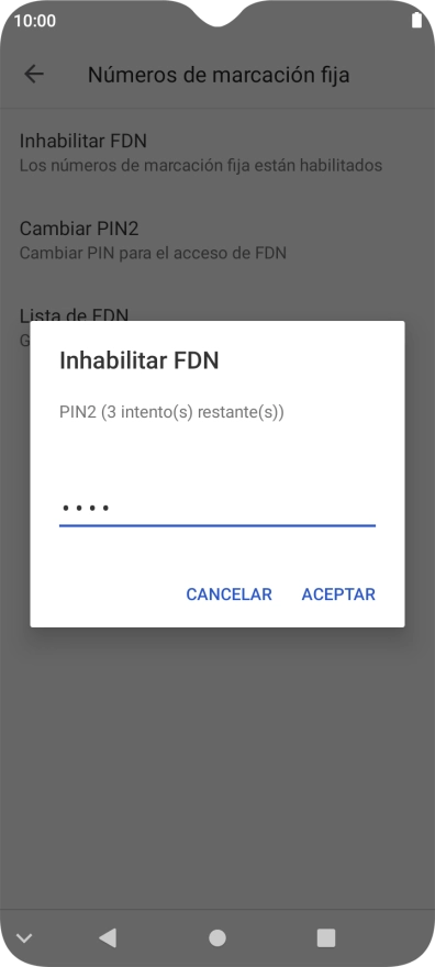 Introduce el código PIN2 y pulsa ACEPTAR. Introduce el código PIN2 y pulsa ACEPTAR.