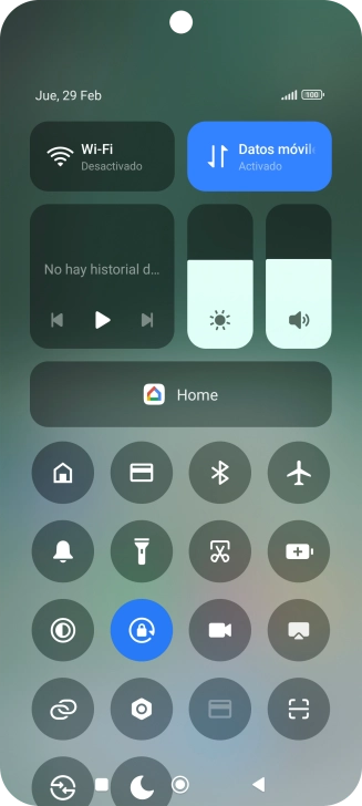 Pulsa el icono de modo de sonido para activar o desactivar el modo silencioso.