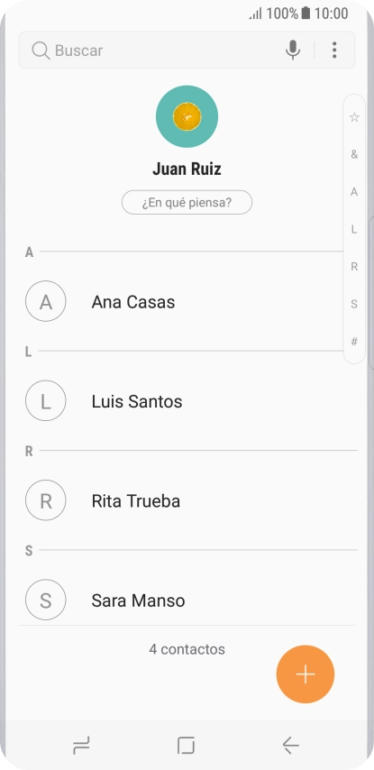 Pulsa el icono de nuevo contacto. Pulsa el icono de nuevo contacto.