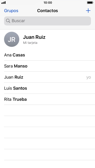 Pulsa el icono de nuevo contacto. Pulsa el icono de nuevo contacto.