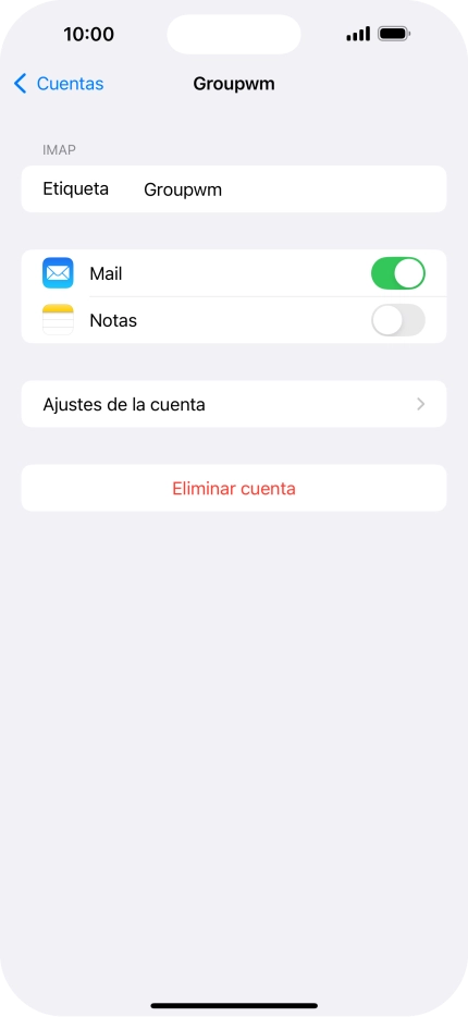 Pulsa Ajustes de la cuenta. Pulsa Ajustes de la cuenta.