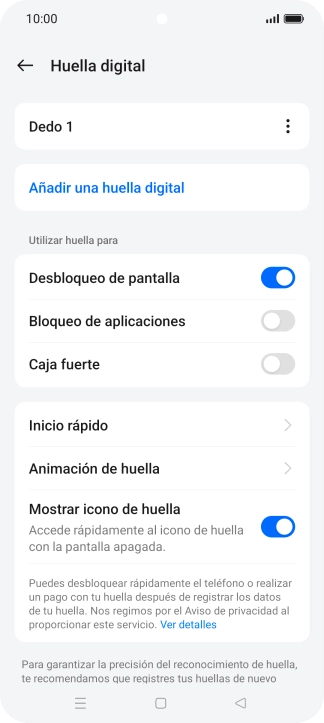 Pulsa el indicador junto a los ajustes deseados para activarlos o desactivarlos. Pulsa el indicador junto a los ajustes deseados para activarlos o desactivarlos.