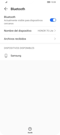 Pulsa el dispositivo Bluetooth deseado y sigue las indicaciones de la pantalla para vincular el dispositivo al teléfono. Pulsa el dispositivo Bluetooth deseado y sigue las indicaciones de la pantalla para vincular el dispositivo al teléfono.