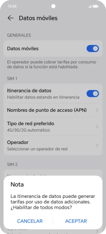 Si activas la función, pulsa ACEPTAR. Si activas la función, pulsa ACEPTAR.