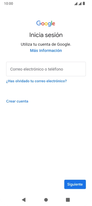 Si no tienes una cuenta de Google, pulsa Crear cuenta y sigue las indicaciones de la pantalla para ver cómo crear una cuenta nueva. Si no tienes una cuenta de Google, pulsa Crear cuenta y sigue las indicaciones de la pantalla para ver cómo crear una cuenta nueva.