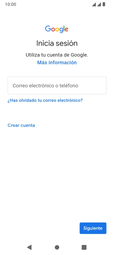 Si no tienes una cuenta de Google, pulsa Crear cuenta y sigue las indicaciones de la pantalla para ver cómo crear una cuenta nueva. Si no tienes una cuenta de Google, pulsa Crear cuenta y sigue las indicaciones de la pantalla para ver cómo crear una cuenta nueva.