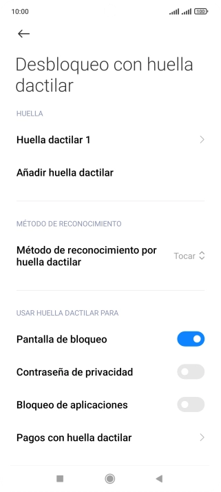 Pulsa el indicador junto a los ajustes deseados para activarlos o desactivarlos. Pulsa el indicador junto a los ajustes deseados para activarlos o desactivarlos.
