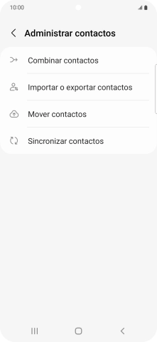 Pulsa Importar o exportar contactos. Pulsa Importar o exportar contactos.