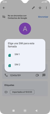 Pulsa la tarjeta SIM deseada.