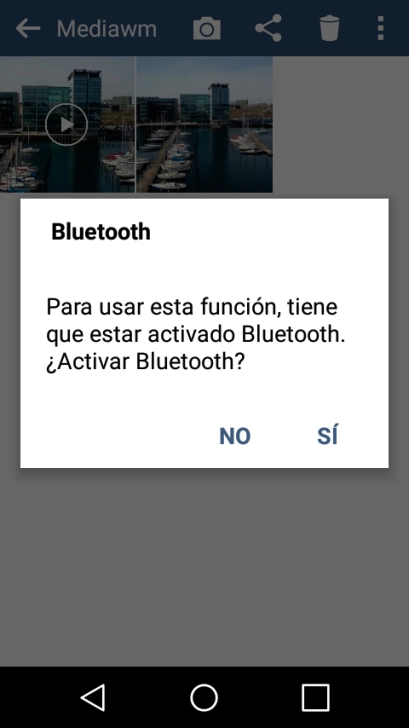 Si el Bluetooth está desactivado, pulsa SÍ para activarlo. Si el Bluetooth está desactivado, pulsa SÍ para activarlo.