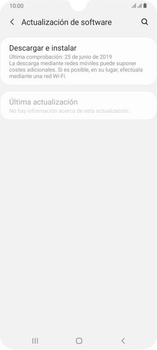 Pulsa Descargar e instalar. Si hay una versión de software nueva disponible, aparecerá ahora en la pantalla. Sigue las indicaciones de la pantalla para actualizar el software del teléfono. Pulsa Descargar e instalar. Si hay una versión de software nueva disponible, aparecerá ahora en la pantalla. Sigue las indicaciones de la pantalla para actualizar el software del teléfono.